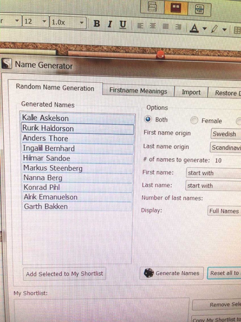 scrivener name generator, random name generator
